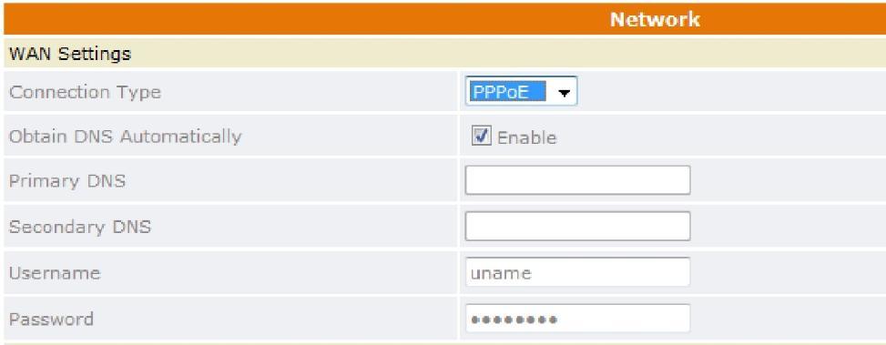 5.11 Networks PPPoE WAN Setting Select PPPoE as network connection type if your ISP uses PPPoE. Most DSL users use PPPoE. Obtain DNS Automatically Enable this to obtain DNS automatically.