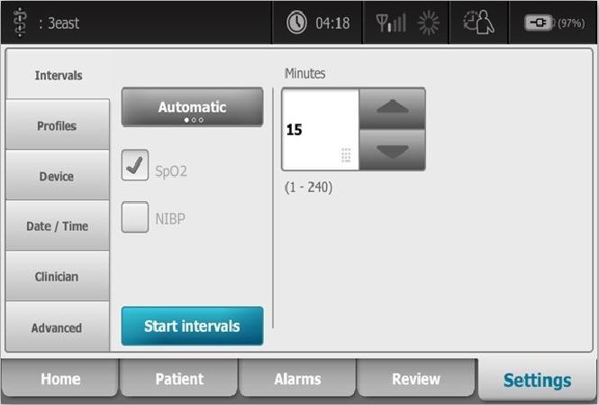 Setting up Interval Blood Pressures: Overview Access the