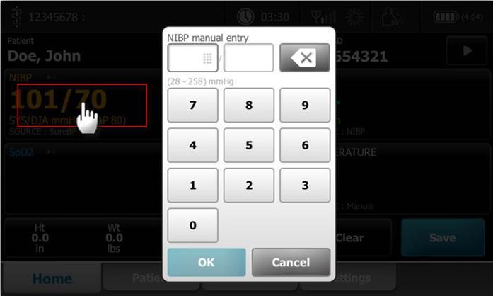 Manual Parameter Entry and Clear Function Automated parameters can now be manually entered or cleared, depending on configurations. To manually enter or clear a value: 1.