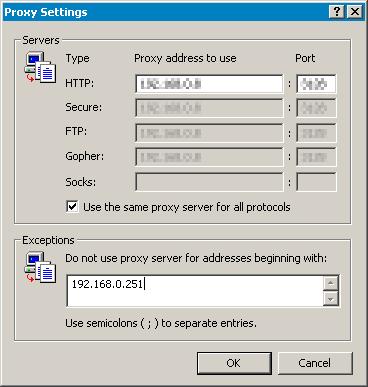 Additional APWeb Info for Network Admin 4. Click Advanced. The Proxy Settings dialog box opens. Enter APWeb IP address 5.
