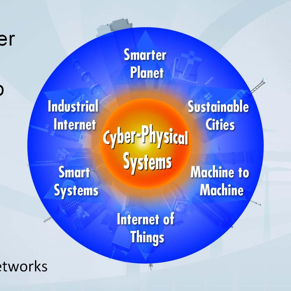 Integrated, hybrid networks of cyber and engineered physical elements Co-designed and co-engineered to create adaptive and predictive systems Respond in real time to enhance performance Examples: