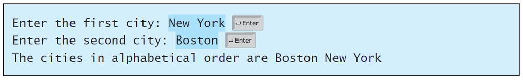 Program 1: OrderTwoCities Run the Program: Note: Some city names have multiple words Such as New York Therefore, we used nextline() to