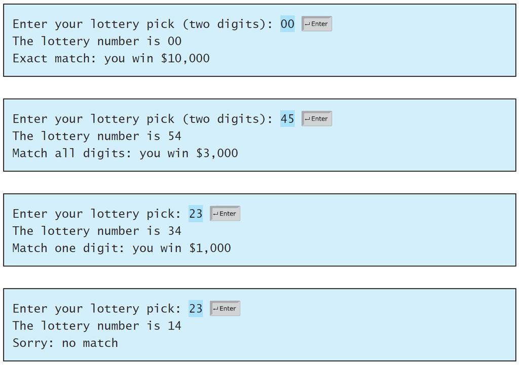 Run the Program: Program 3: Lottery Click here to view and trace