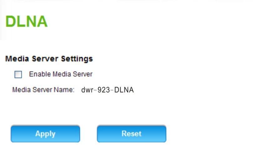 Advanced DLNA Turning this function on allows use of this product as a media server.