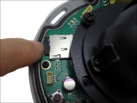 Attach the dome cover to the camera and tighten the three (3) screws.