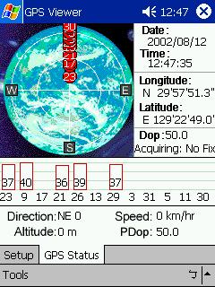 7) Select GPS Status to show the satellite diagram like below, as Fig. 14. 6. Optional accessories (Fig. 14) GR-231 has many accessories to satisfy customers requirement see table 2.