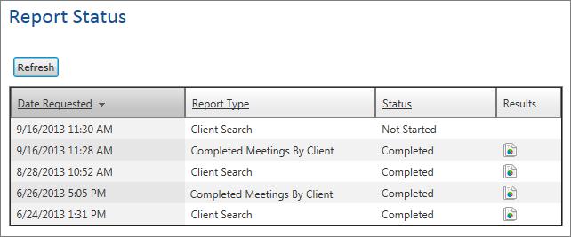 Reporting in the Admin Portal Client Report The Client Report lists all clients (users) associated with a particular site.