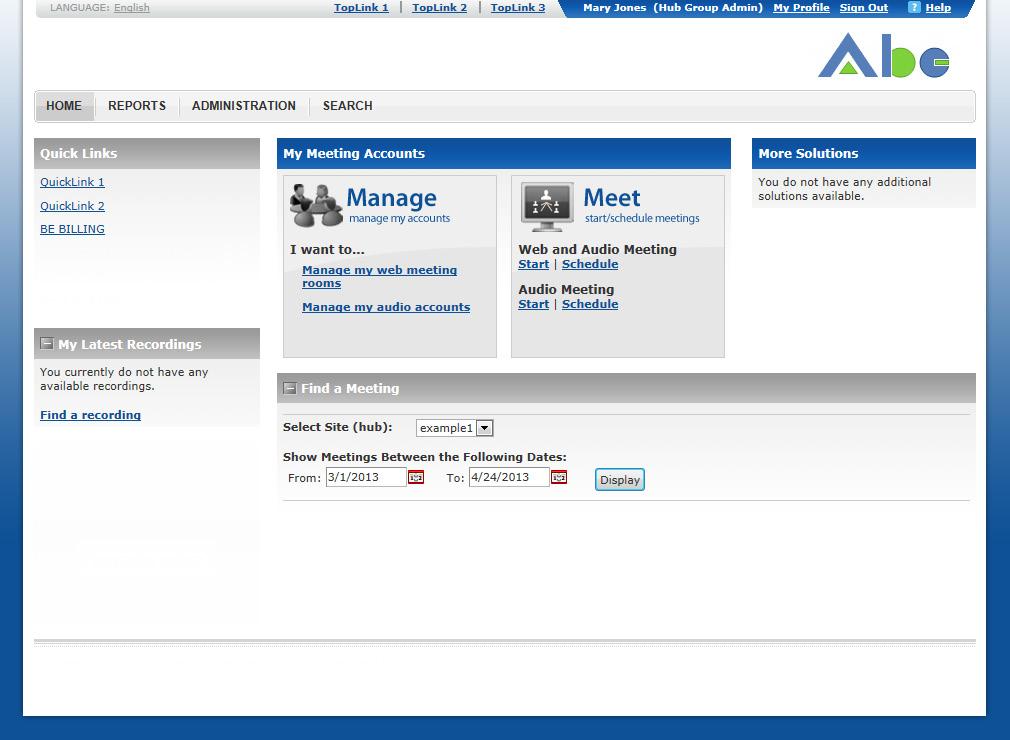 About the Admin Portal and User Roles Home Page After you sign in, the Admin Portal displays the Home page.