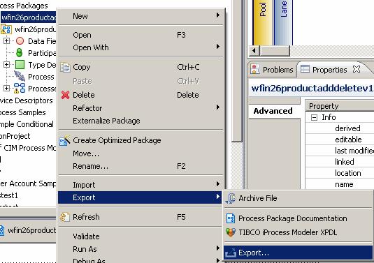To do this: Select the Process under Processes in the Project Explorer. In the Properties Window, click the Destinations Tab.