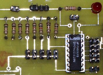 5 Pairs of wirewrap posts 1 16-pin IC socket, solder tail 6 Pairs of wirewrap posts 1 0.01 µf capacitor 1 Pair of wirewarp posts 8 Re sist o rs 1 0 k 0.
