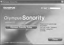Installing software Before you connect the recorder to your PC and use it, you must first install the Olympus Sonority software from the included Software CD.