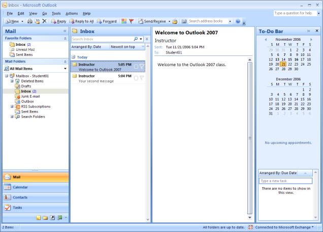 Slide 3 Outlook 2007 Window Control menu icon