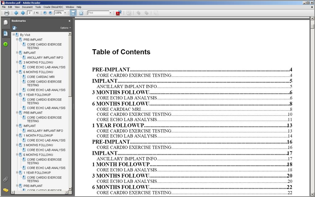REPORTS: PATIENT DATA REPORT EXAMPLE Report contains bookmarks for easy navigation.