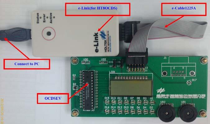 HT8OCDS-ICE Pin Definition Name Description Direction Paremeter VDD e-link voltage output pin when the power is supplied to the Target Board.
