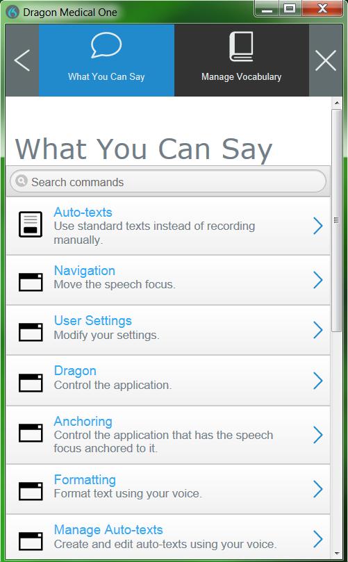 10 o Speech Recognition Help offers instructions for speech, navigation, corrections and other great subjects.