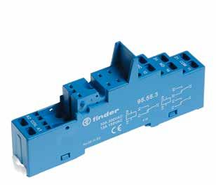 40 95 Series - Sockets and accessories for 40 series relays 95.55.3 pprovals 095.91.3 Screwless terminal socket panel or 35 mm rail mount 95.55.3 (blue) 95.55.30 (black) For relay type 40.51, 40.