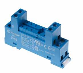95 Series - Sockets and accessories for 40 series relays 40 95.63 pprovals 095.65 pprovals Screw terminal (Box clamp) socket panel or 35 mm rail mount 95.63 (blue) 95.65 (blue) For relay type 40.