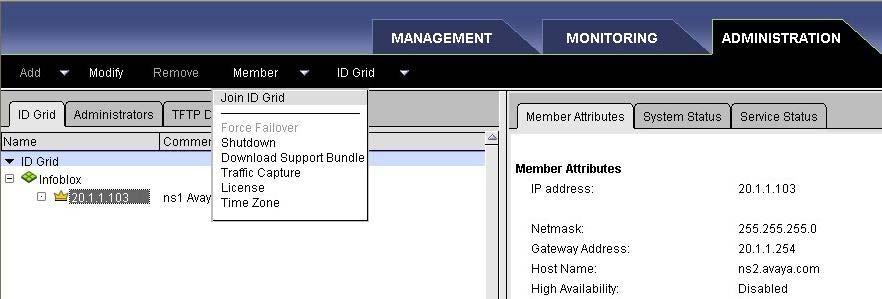 4. In the page that appears, browse to ID Grid Infoblox 20.1.