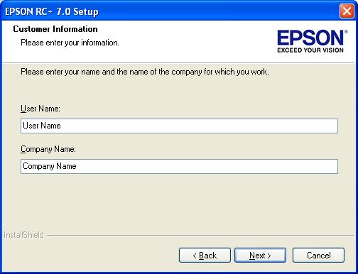 3. First Step (3) Enter your user name and company name and click