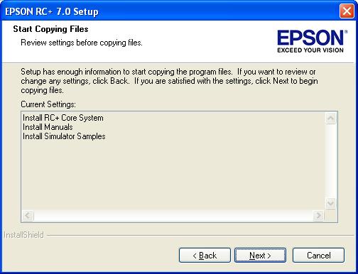 5 on your system. This may take several minutes. Adobe Reader needs to be installed on your PC in order to view the EPSON RC+ 7.0 manuals.