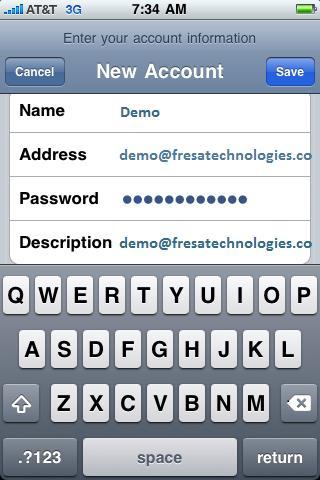 Add New Account IPhone (ios 6 and Older) Your name Your email id Your email password Your email id Incoming Mail Server Host Name: mail.fresamail.