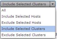 (In our lab, the vcenter was already added to UCS Director as a Cloud Provider.) Host Node / Cluster Scope: This setting specifies the Host or Cluster selection criteria as shown below Figure 15.