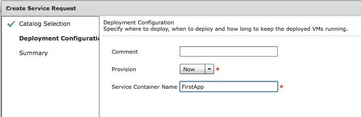 Specify the Service Container Name 7. Click Submit to create the container. 9.