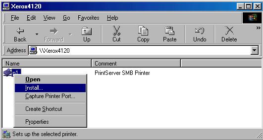3. Locate the desired Print Server, as shown below: If it is the same Workgroup as your computer, it will be listed on screen.