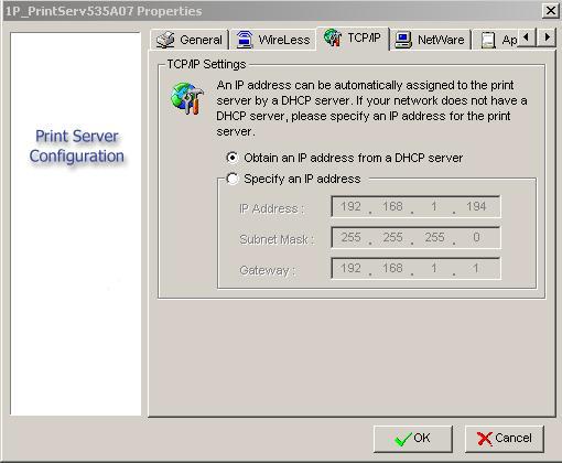 6. (Optional) In Bindery Settings, Select NetWare file server(s) that print server can do Bindery mode. 7. (Optional) In NDS Settings, Select NetWare file server(s), NetWare 4.