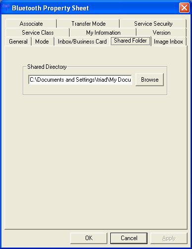 In Shared Folder you can set the location on the hard drive of a shared folder used when exchanging files with File transfer.