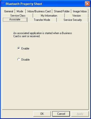 Associate assigns the default application (Microsoft Outlook, etc) that starts on reception of a