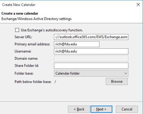 5. On the next Screen enter the following and then click Check server and mailbox Leave this UnChecked: Use Exchange s autodiscovery function. Server URL: https://outlook.office365.com/ews/exchange.