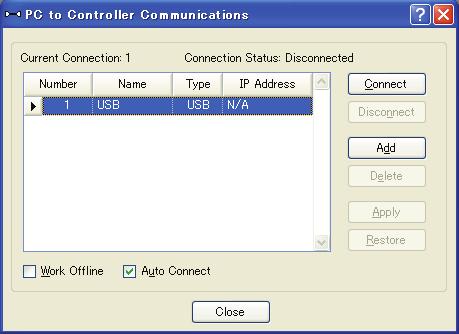 8. Simulator Click the <Add> button. (2) The [New Controller Connection] dialog appears.
