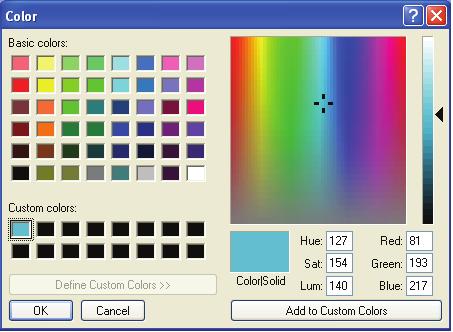 If you do not want to change color, click anywhere other than the display color setting window. The window will be closed.