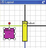 8. Simulator (4) 2D Layout In the [2D Layout] panel, you can add layout objects, or modify and check the robot objects and layout objects positions.