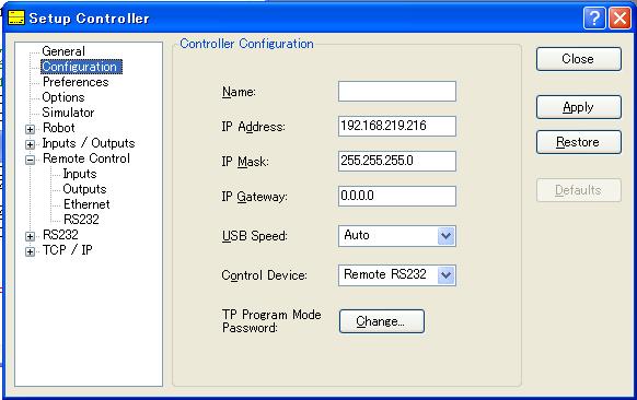 11. Remote Control For the details of the dialog setting, refer to the section 5.12.2 Controller (Setup menu) - Setup: Controller: Setup. Set the remote control available by the following procedure.