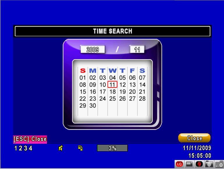 Time Search: Time search will allow you to search for data from a specific date and time.