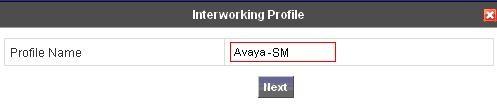 7.3.1. Server Interworking: Avaya-SM Click the Add Profile button (not shown) to add a new profile or select an existing interworking profile.