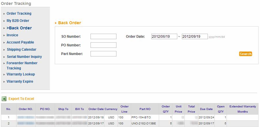 31 Back Order Step 1: To view all Back Orders associated with your account, click on the Back Order link under Order Tracking.