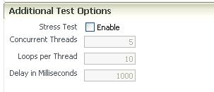 Disabling the Test Page for a Web Service Figure 10 8 Stress Testing Parameters on the Test Page When you invoke the test, a progress box indicates the test status.