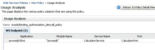 Analyzing Policy Usage Figure 7 13 Usage Analysis for a Policy The Usage Analysis table shows