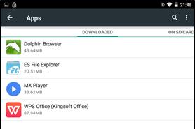 2.7 Apps The App setting allows you to see all the applications downloaded onto the Time2Touch Tablet PC.