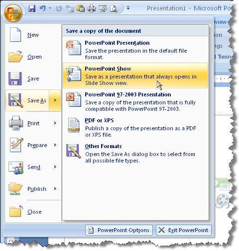 Packaging the Show PPTX vs. PPSX A POWERPOINT file has an extension of.pptx.