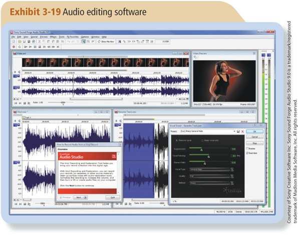 Audio Capture and Editing Software For creating and editing audio files, audio capture and audio editing software is used.