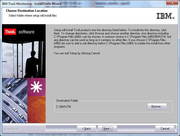Procedure 1. Start the installation by using the setup.exe command. After the Welcome to Tioli Monitoring window, the InstallShield Wizard displays the Software License agreement. 2.