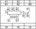 Connections and Schema Current Measurement Relays RM4JA01 Wiring Diagram A1-A2 Supply voltage B1,