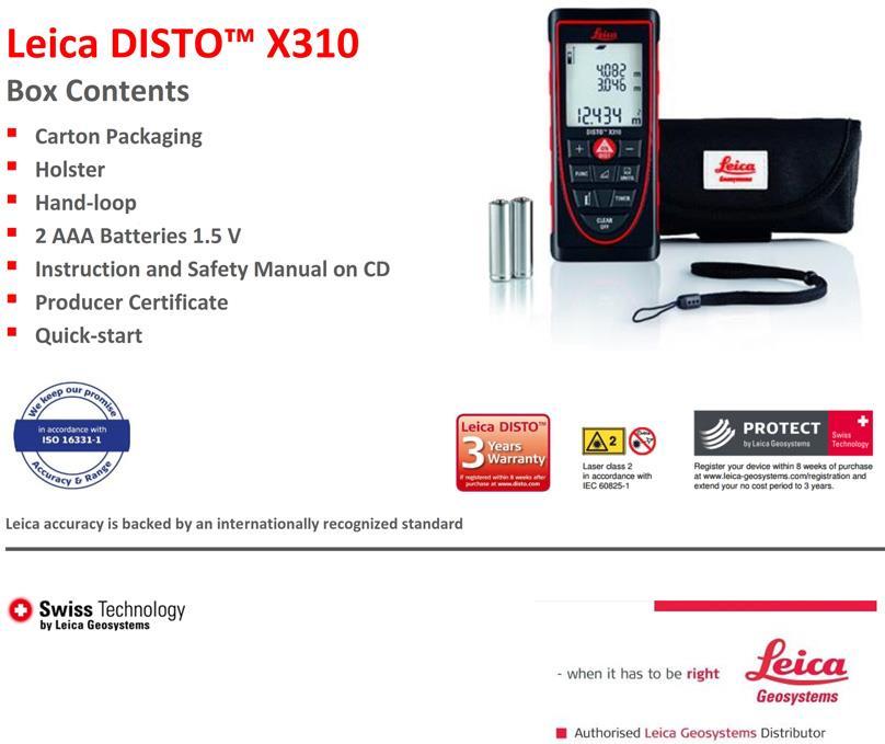 Leica Disto X310 Delivery Package: Disto X310
