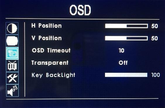 13 Hardware Installation 3. OSD H Position : Adjust the OSD Horizontal position by pressing the left or right buttons.