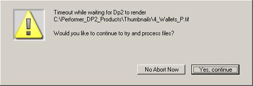 The status message window above shows that we are Waiting for DP2 to render 4_Wallets_P.tif which means we are having DP2 render a thumbnail of the layout 4_Wallets_P.