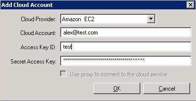 Configure the Web Proxy to Connect to the Cloud Service Add a New Cloud Account To see and manage EC2 instances in the Cloud View panel, you must first add a new cloud account